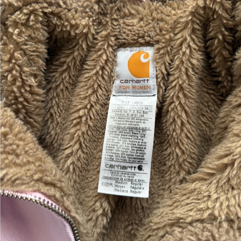 Carhartt Light Pink Sherpa-Lined Work Jacket women’s medium - Picture 5 of 6